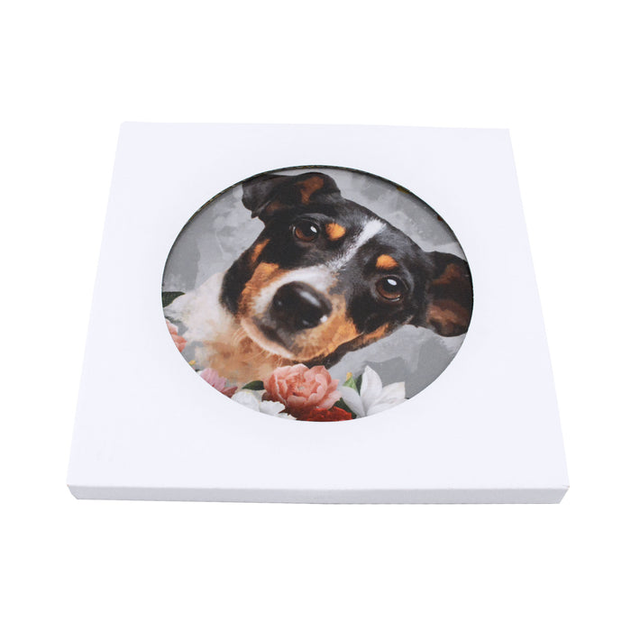 Posaolla ceramica corcho colgante perro fox terrier jardin 3372-3