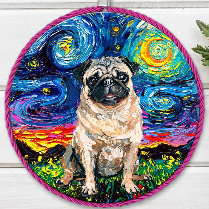 Posaolla ceramica corcho pintura perro pug 4112-7