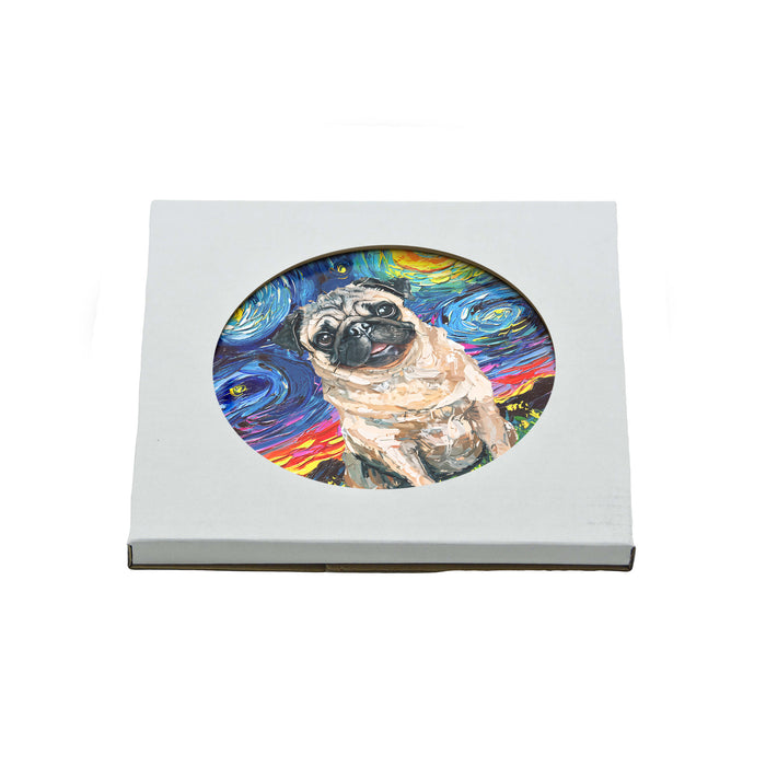 Posaolla ceramica corcho pintura perro pug 4112-7