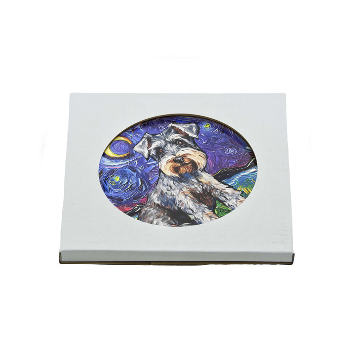 Posaolla ceramica corcho pintura perro schnauzer 4112-3