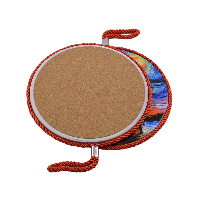 Posaolla ceramica corcho colgante gato calico pintura 4257-1