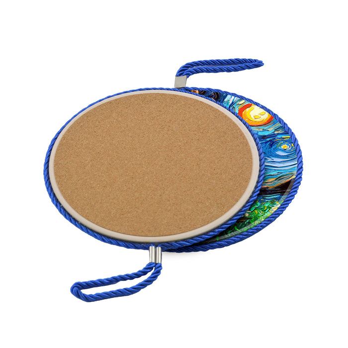 Posaolla ceramica corcho pintura perro salchicha cafe 4112-1