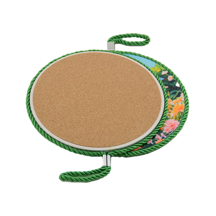 Posaolla colgador ceramica corcho gato amarillo blanco 3925-5