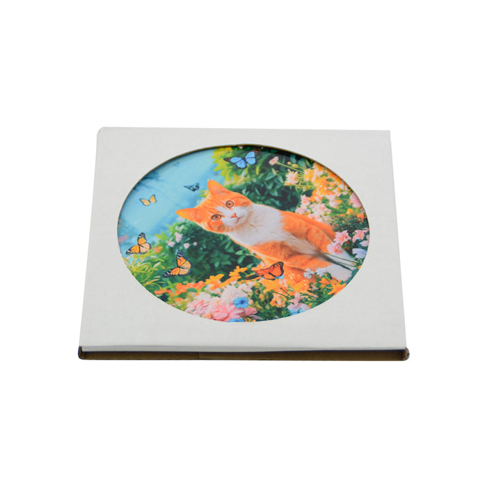 Posaolla colgador ceramica corcho gato amarillo blanco 3925-5