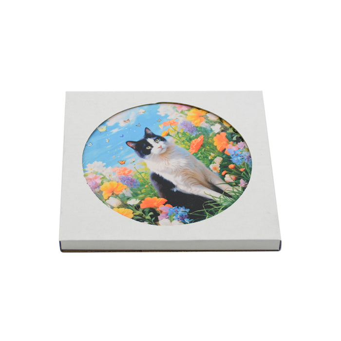 Posaolla colgador ceramica corcho gato negro blanco 3925-6