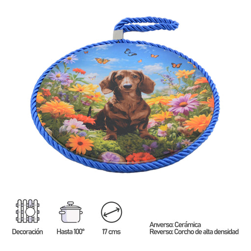 Posaolla colgador ceramica corcho salchicha cafe medidas perro 3924-3