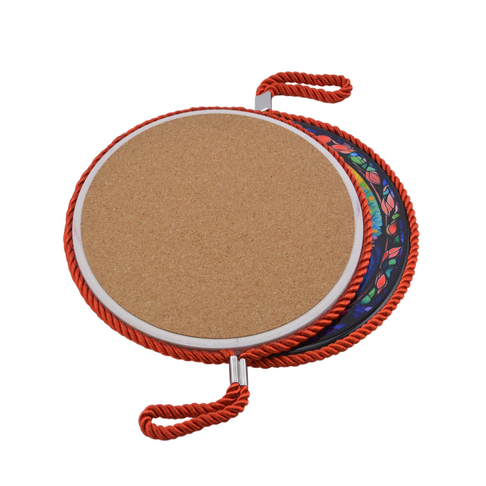 Posaolla colgante ceramica corcho arbol de la vida hilo rojo 4214-2
