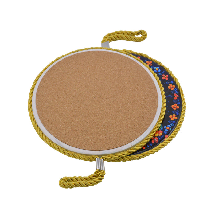 Posaolla colgante ceramica corcho elefante hilo amarillo 4217-2
