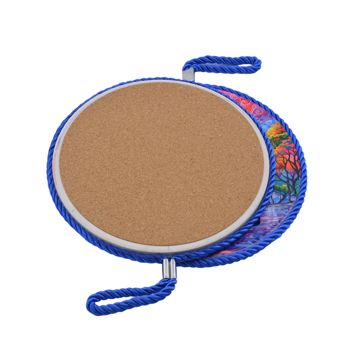 Posaolla colgante ceramica corcho elefante hilo azul 4217-5
