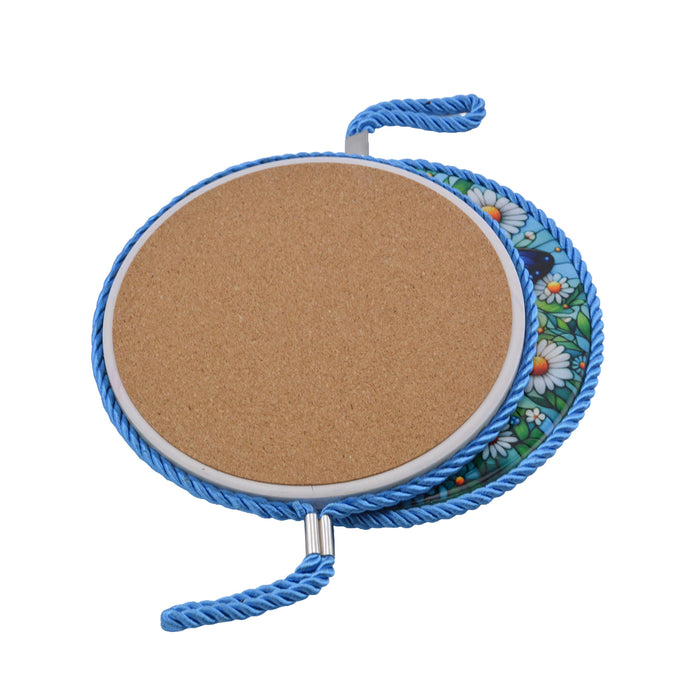 Posaolla colgante ceramica corcho mariposa hilo celeste 4215-5