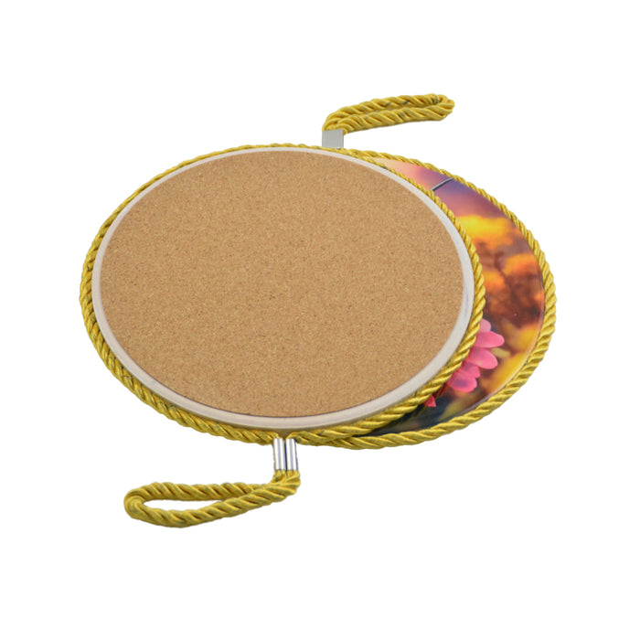 Posaolla colgante corcho ceramica Colibri amarillo 3994-5