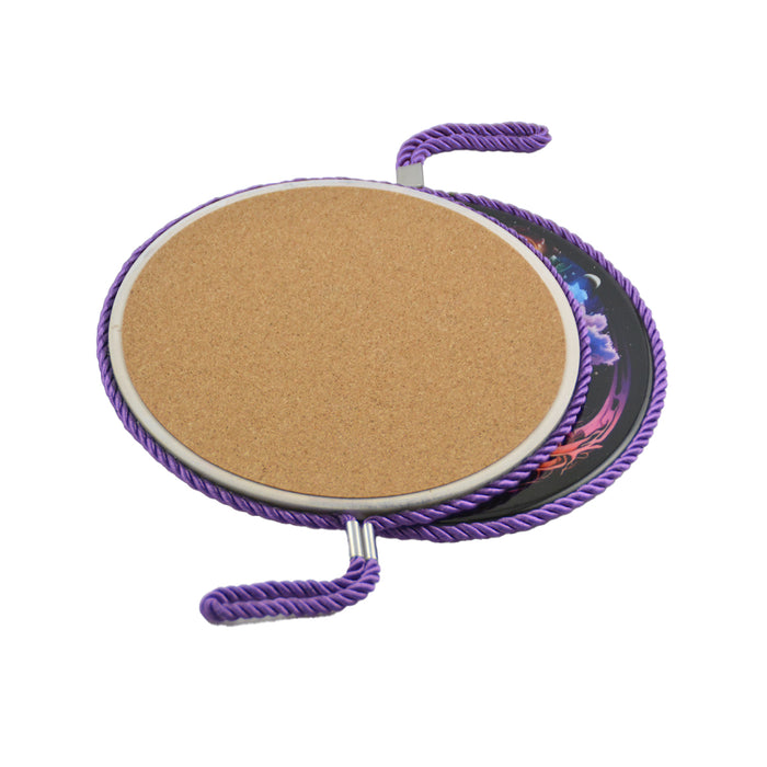 Posaolla colgante corcho ceramica arbol vida morada 3993-4