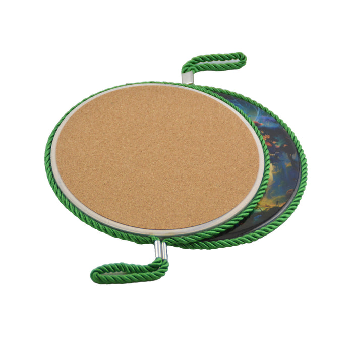 Posaolla colgante corcho ceramica arbol vida verde 3993-2