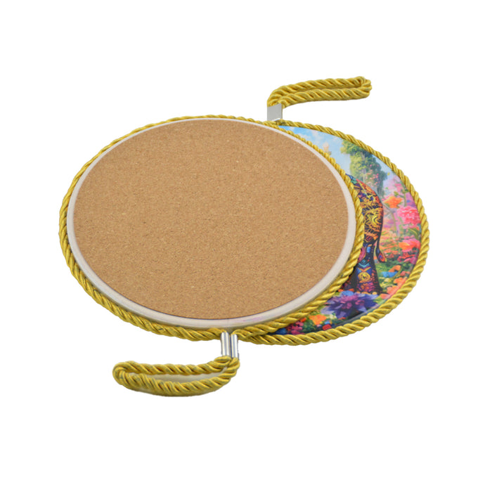Posaolla colgante corcho ceramica elefante amarillo 3996-4