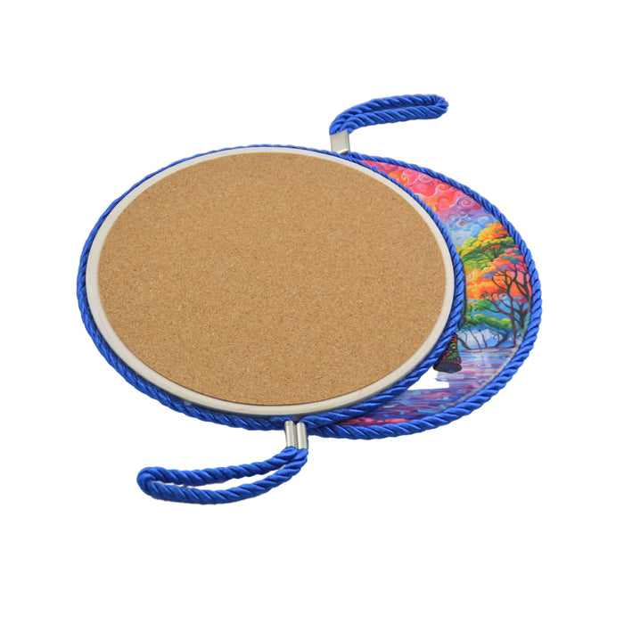 Posaolla colgante corcho ceramica elefante azul oscuro 3996-2