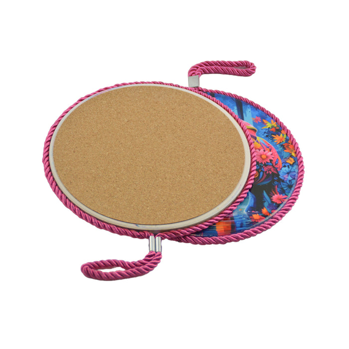 Posaolla colgante corcho ceramica elefante fucsia 3996-5