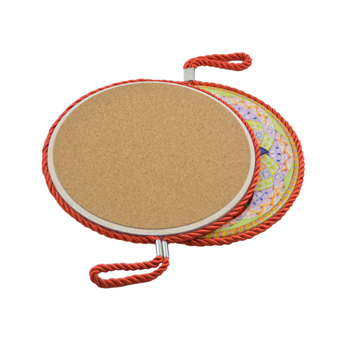 Posaolla colgante corcho ceramica mano fatima rojo 3995-4