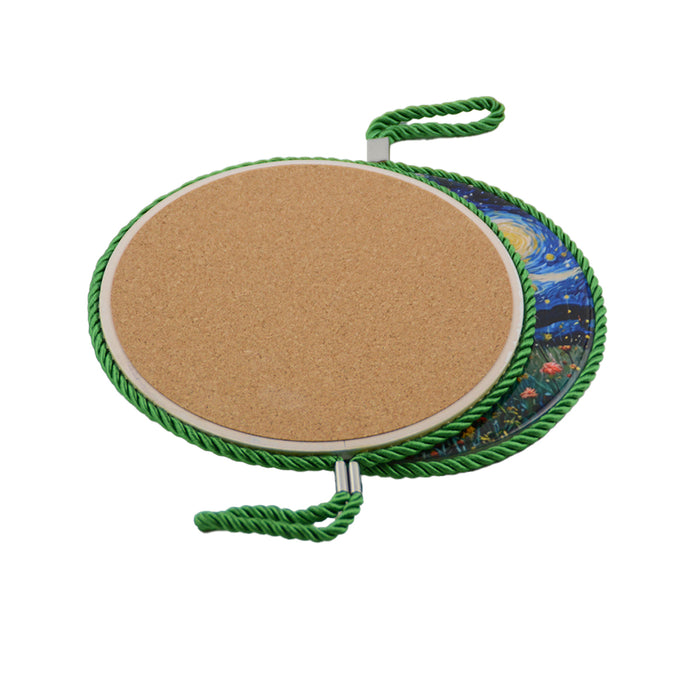 Posaolla gato calico noche estrellada van gogh colgante corcho ceramica 3966-4