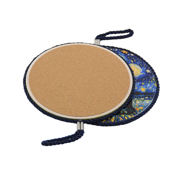 Posaolla gato calico noche estrellada van gogh colgante corcho ceramica 3966-5