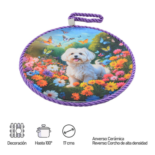 Posaolla colgador ceramica corcho maltes medidas perro 3924-5