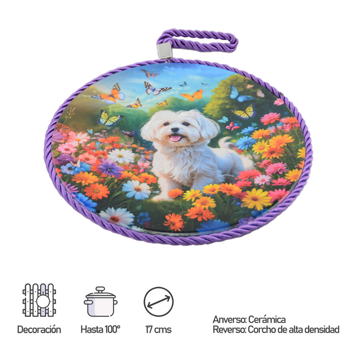 Posaolla colgador ceramica corcho maltes medidas perro 3924-5