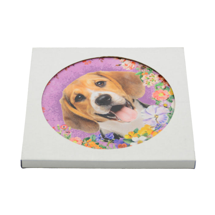 Posaolla perro floral ceramica beagle caja 3854-4