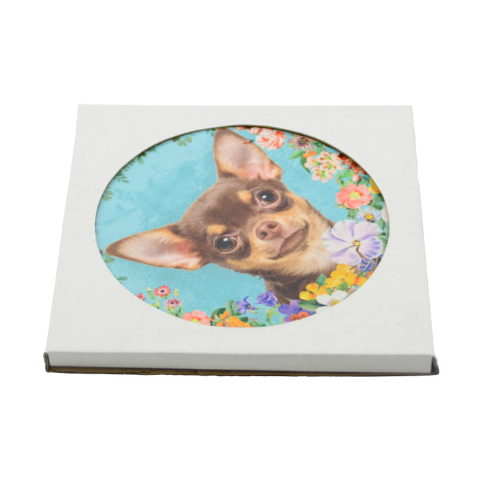 Posaolla perro floral ceramica chihuahua 3854-2