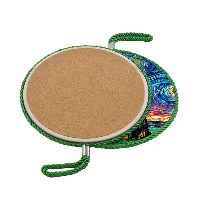 Posaolla ceramica corcho pintura perro pastor aleman 4112-5