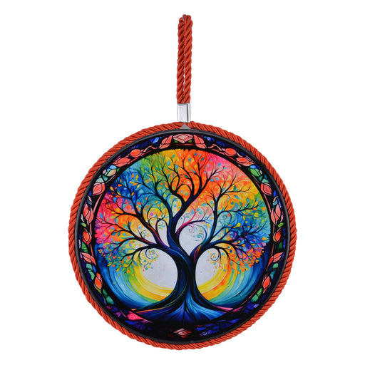 Posaolla colgante ceramica corcho arbol de la vida hilo rojo 4214-2
