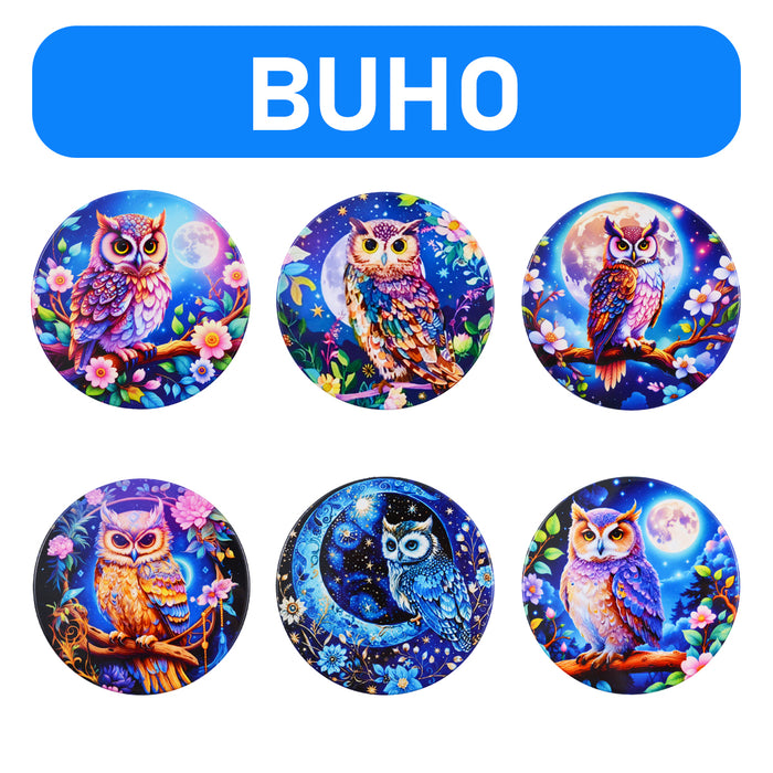Posavasos ceramica corcho buho flores 4220