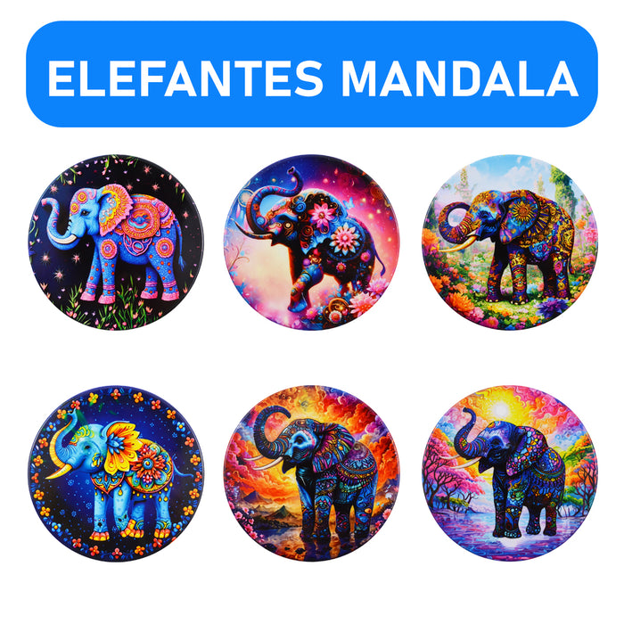 Posavasos ceramica corcho elefante flores  4221