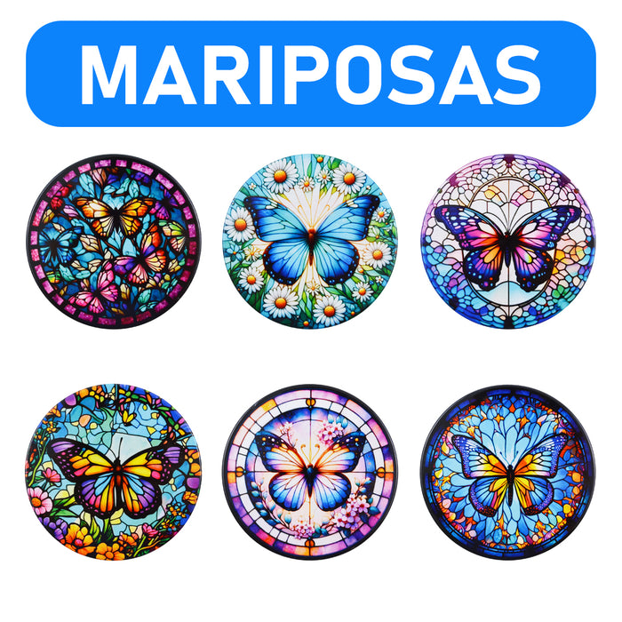 Posavasos ceramica corcho mariposas flores 4219