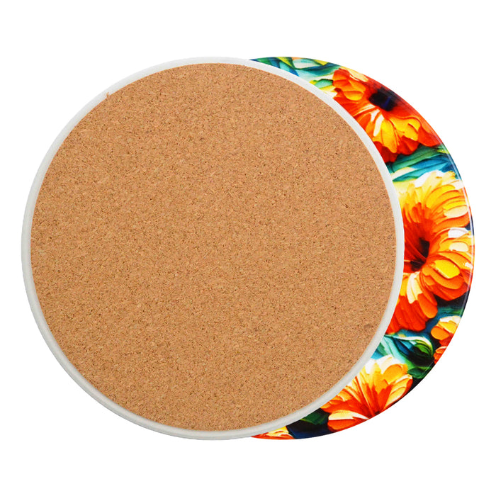 Posavasos ceramica corcho colibri flores  4213