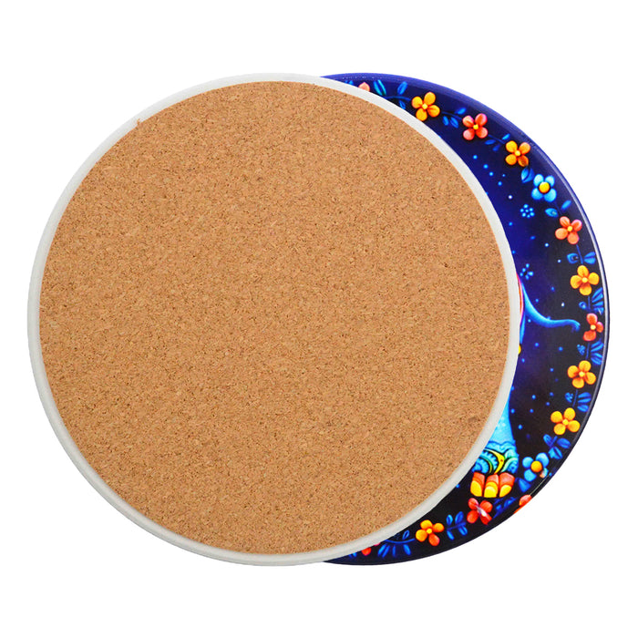 Posavasos ceramica corcho elefante flores 4221