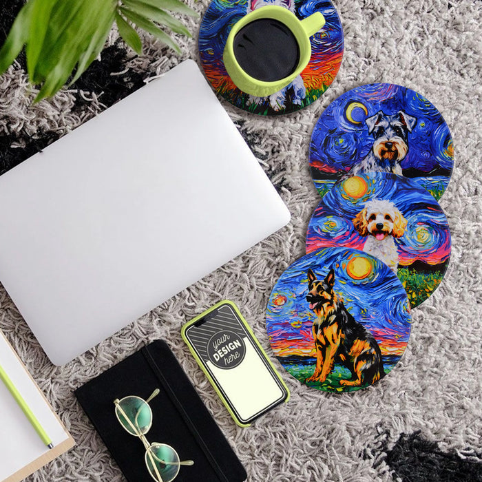 Posavasos perro ceramica corcho van gogh pintura pastor aleman 4147