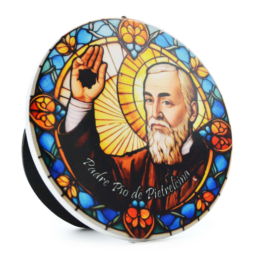 Retrato colgante ceramica corcho Padre Pio de Pietrelcina 4054-3