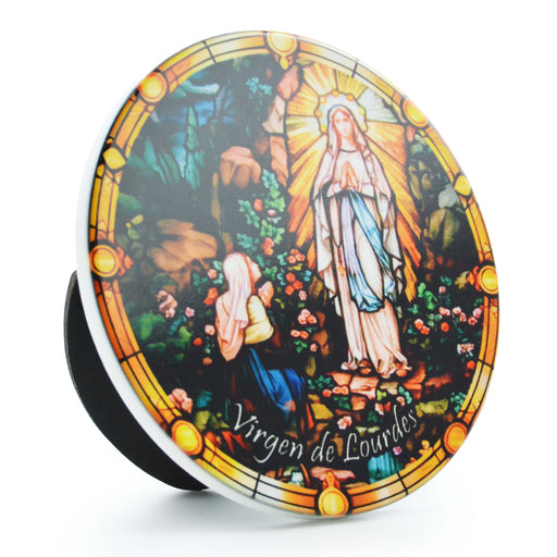 Retrato colgante ceramica corcho Virgen de Lourdes 4054-7