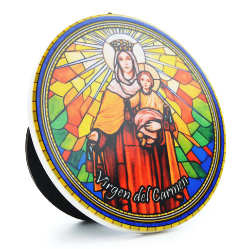 Retrato colgante ceramica corcho Virgen del Carmen 4054-4