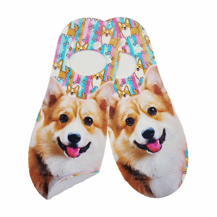 Calcetín Sublimado Invisible Poliester Corgi Galés