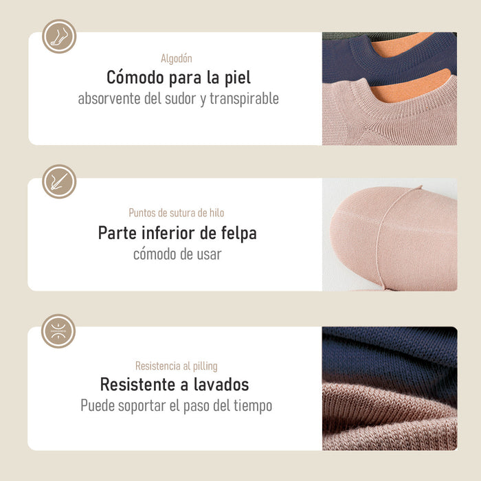 Pack 6 Calcetines Invisibles Algodón Antitranspirante 41-45
