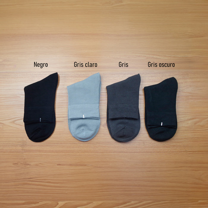 Pack 6 Calcetines Media Caña Lisos de Bambú Talla 41-45