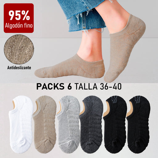 pack calcetines invisible algodon