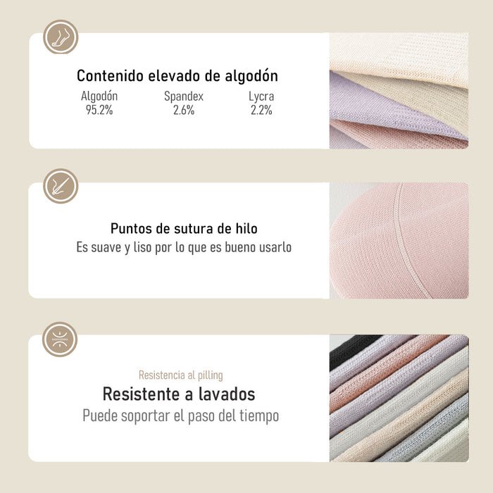 Pack 6 Calcetines Invisibles Algodón Antitranspirante 36-40