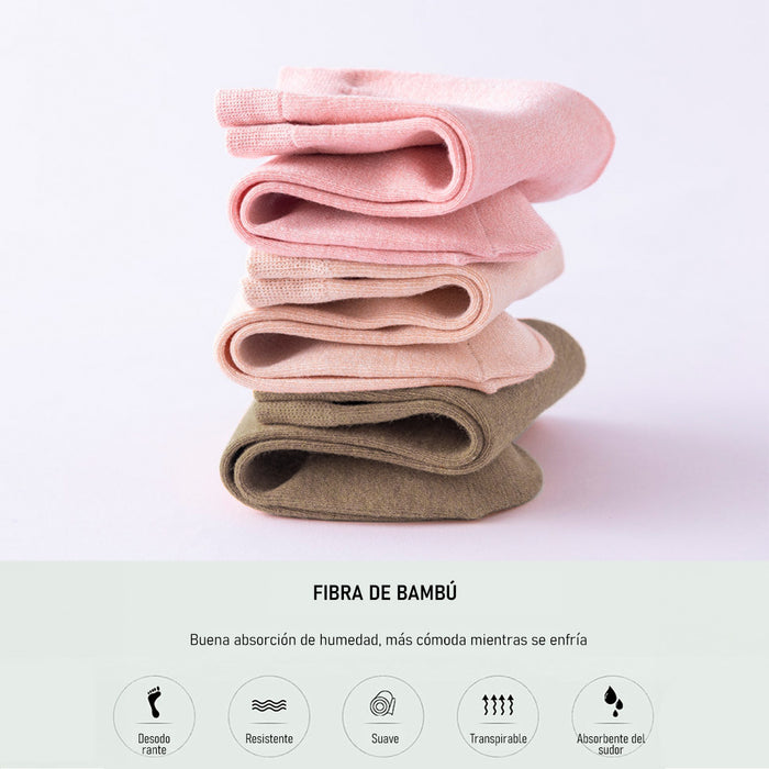 Pack 6 Calcetines Media Caña Lisos de Bambú Talla 36-40