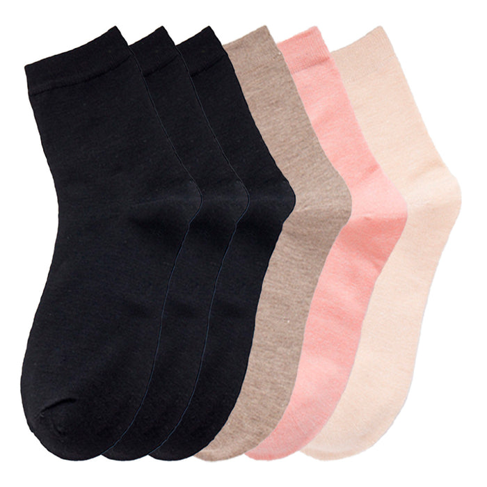 Pack 6 Calcetines Media Caña Lisos de Bambú Talla 36-40