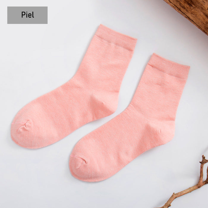 Pack 6 Calcetines Media Caña Lisos de Bambú Talla 36-40