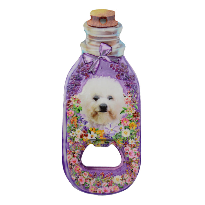 Abrebotella Imán Perro Poodle Floral