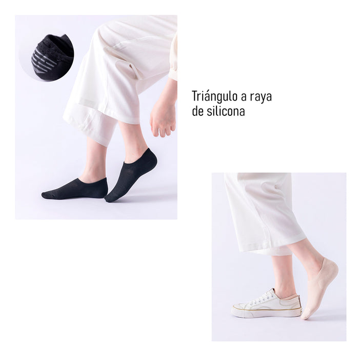 Pack 6 Calcetines Malla Transpirable Invisible Lisos de Bambú Talla 36-40