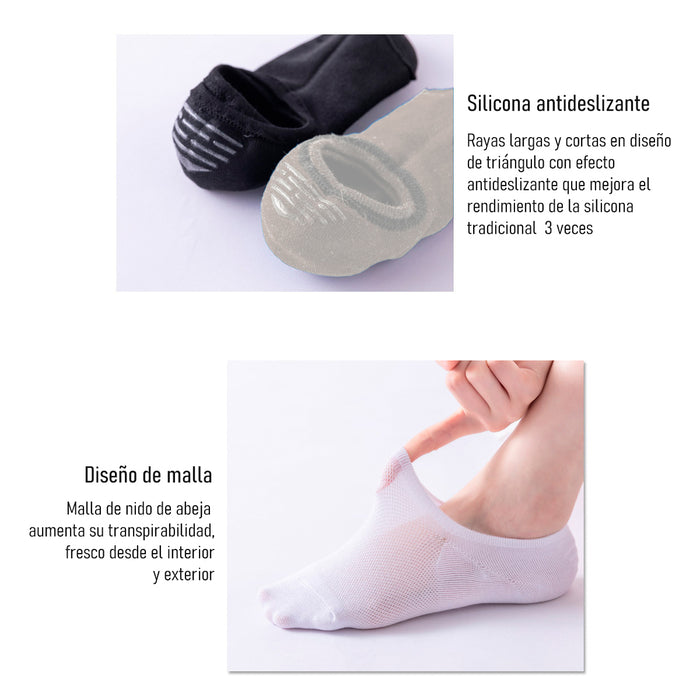 Pack 6 Calcetines Malla Transpirable Invisible Lisos de Bambú Talla 36-40