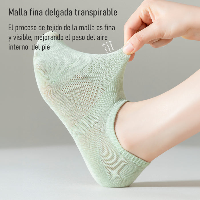 Pack 6 Calcetines Malla Transpirable Invisible Lisos Algodón Talla 36-40